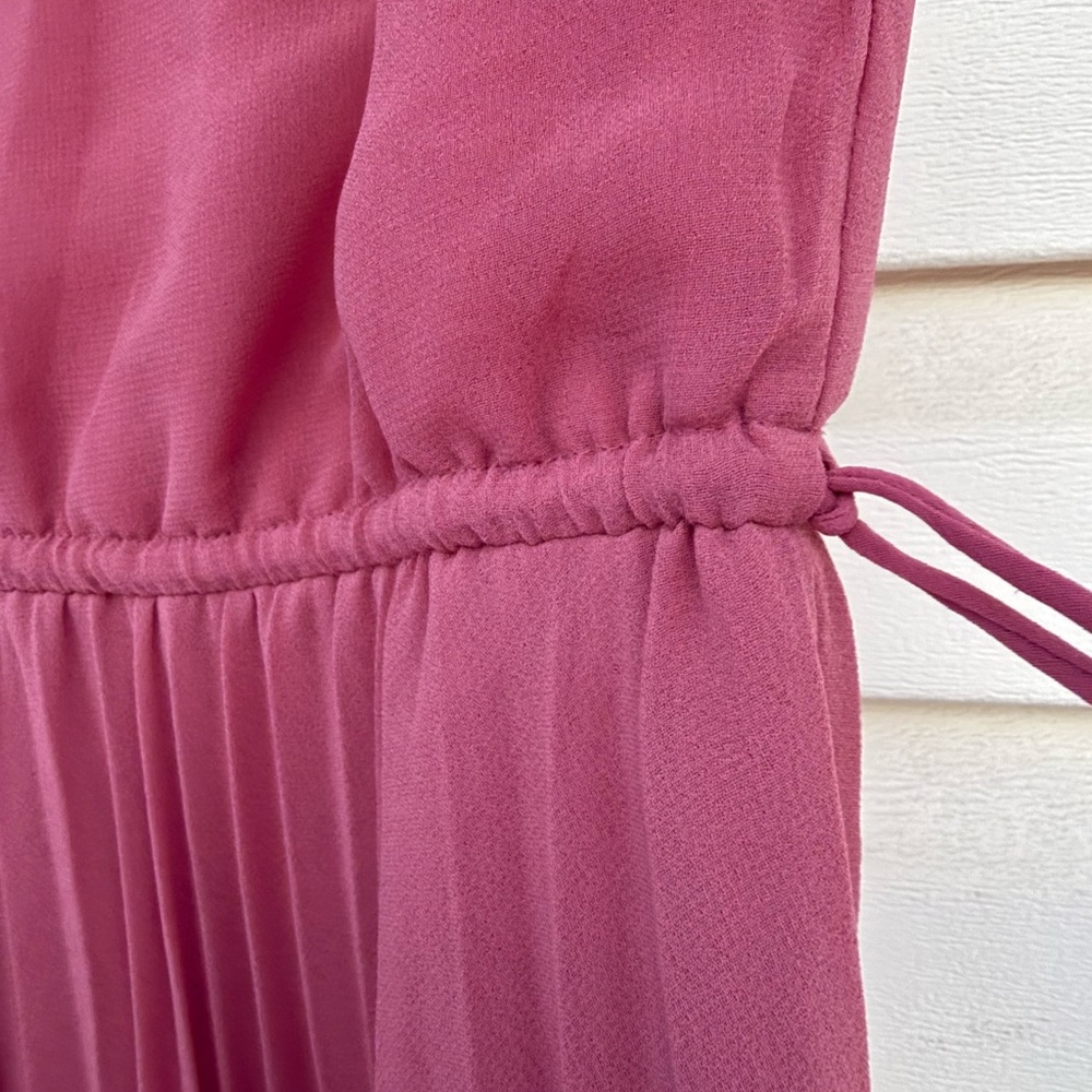 ASOS DESIGN Coral Pleated Dress Elastic Waist Drawstring Size 4 - Picture 6 of 9